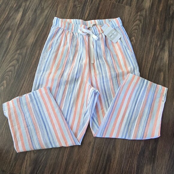 EMILY DANIELS 100% Cotton Striped Capri Length Pajama Pants NWT/SIZE S - Picture 1 of 7